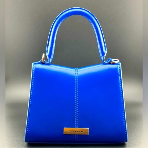 Marc Jacobs The St. Marc Mini Leather Tote Bag In Cobalt,  With Additional Strap - Picture 3 of 16